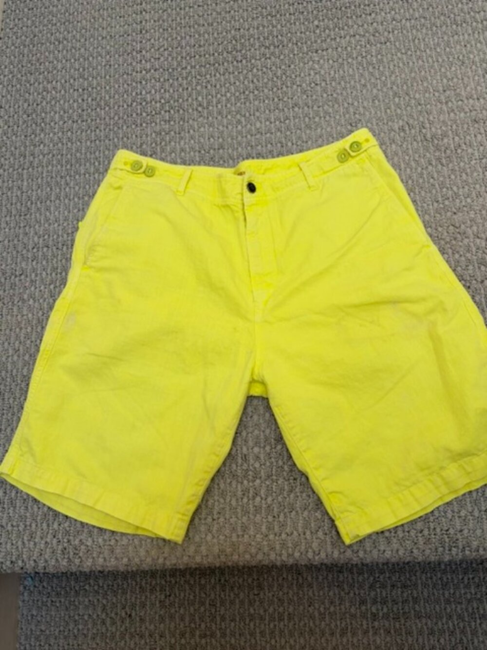 Diesel Men's Yellow Linen Blend Shorts Size 34